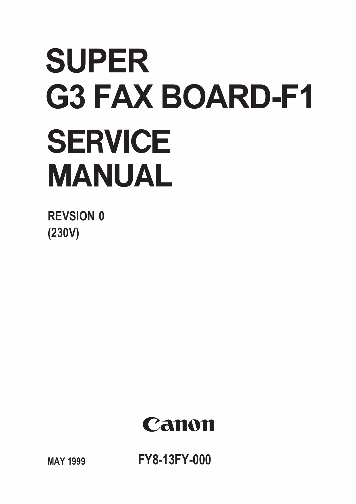 Canon Options Fax-F1 Super-G3 Fax-Board-F1 Service Manual-1